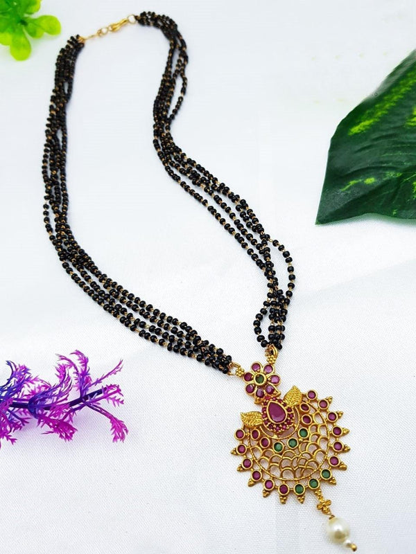 24 inches Four layer Black Beads chain/Mangalsutra/Mangalya Chain