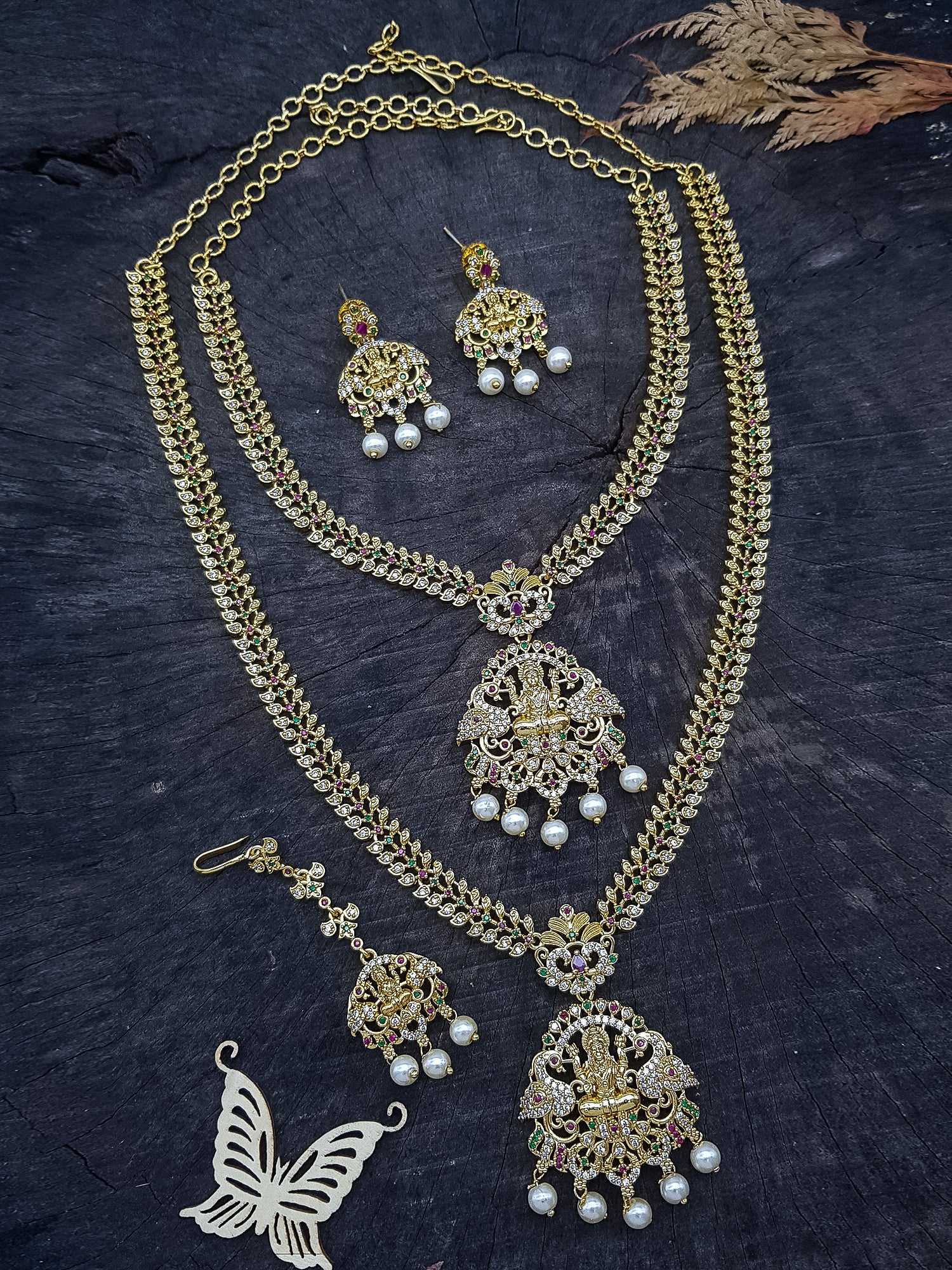 Premium Gold Finish CZ Necklace Set Combo – Griiham