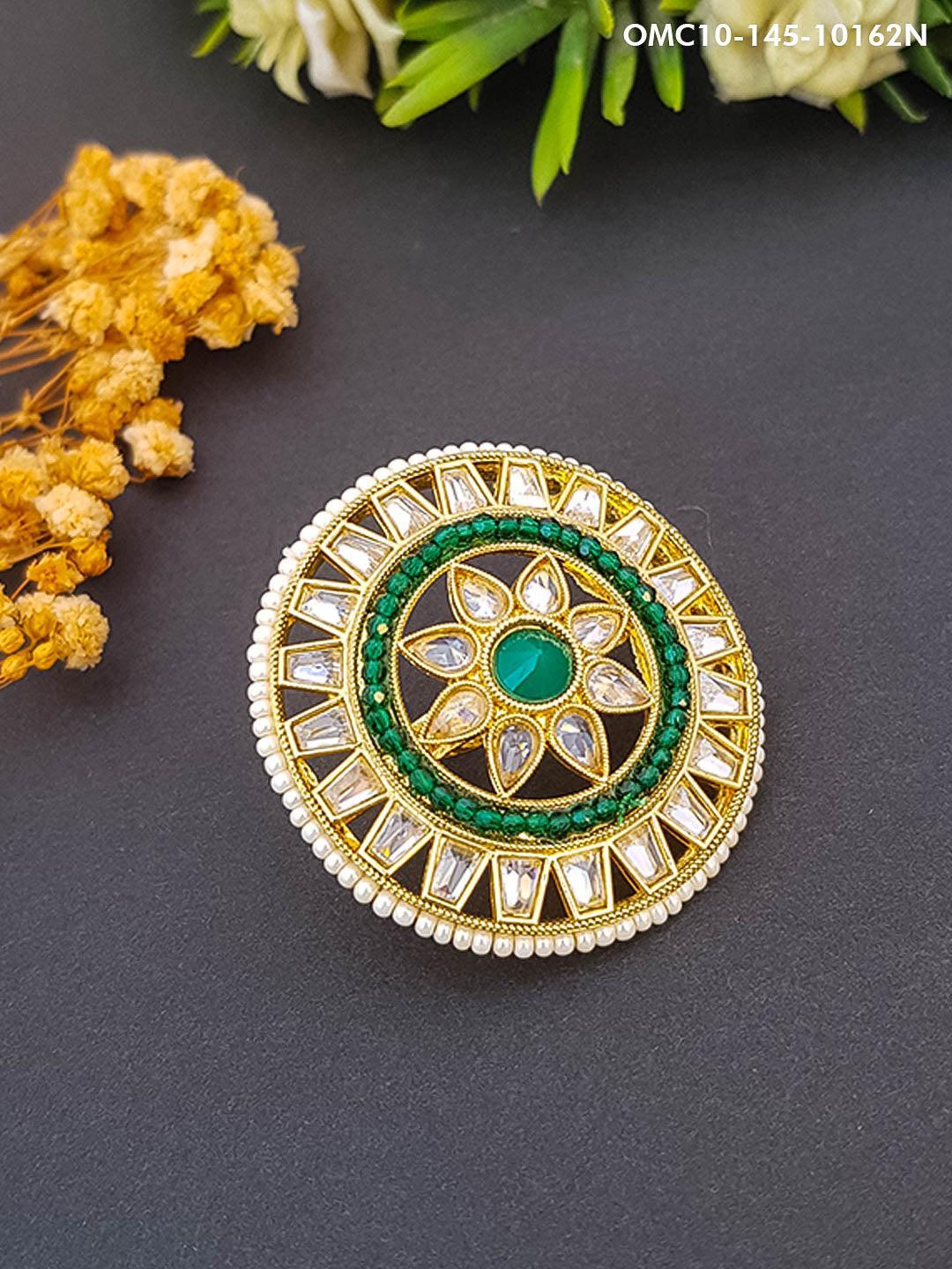 Antique Gold Plated Adjustable Size Designer Finger ring with