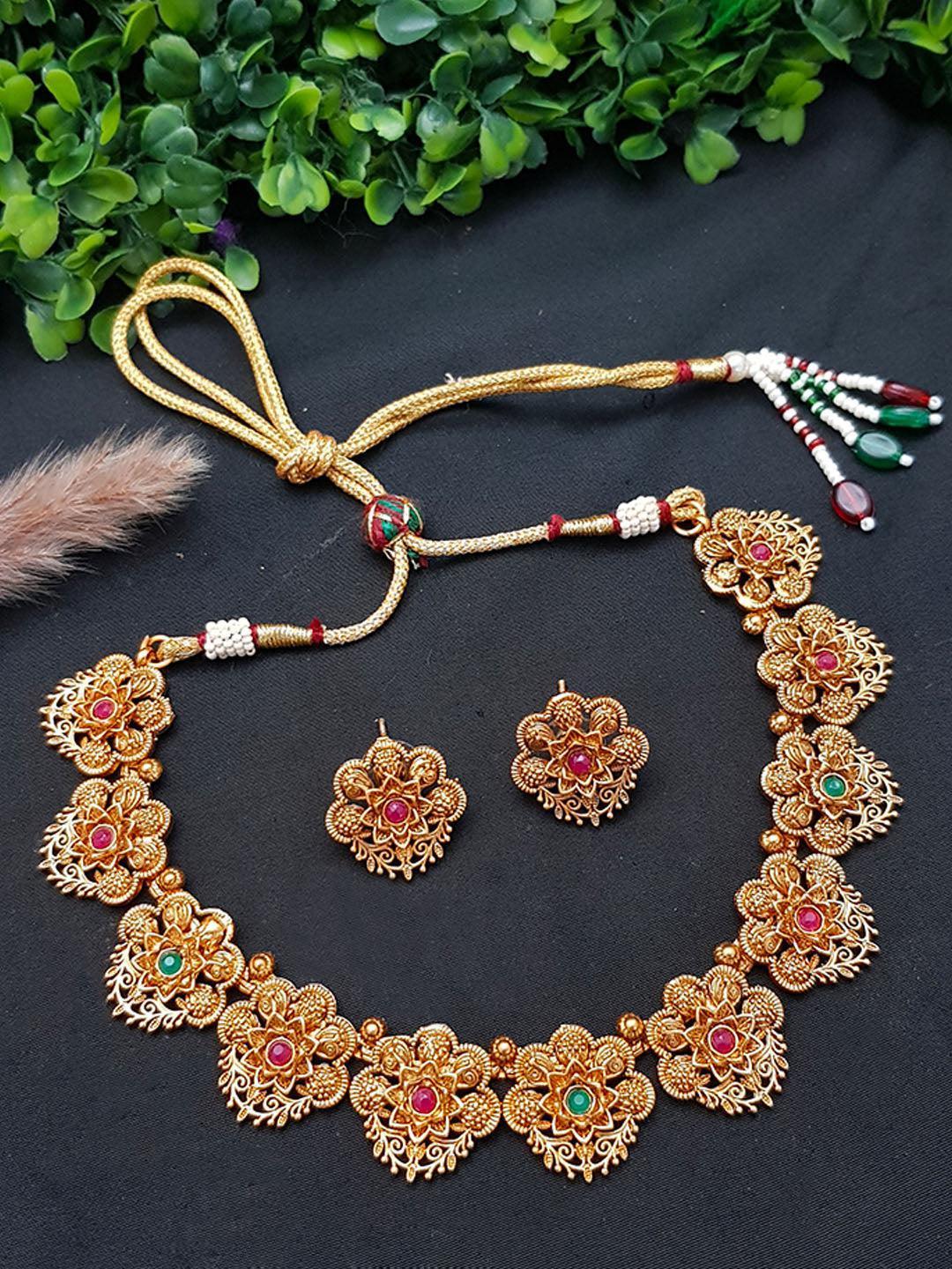 Buy Gold plated Imitation Jewelry Set Best Value Short Necklace set Online Griiham