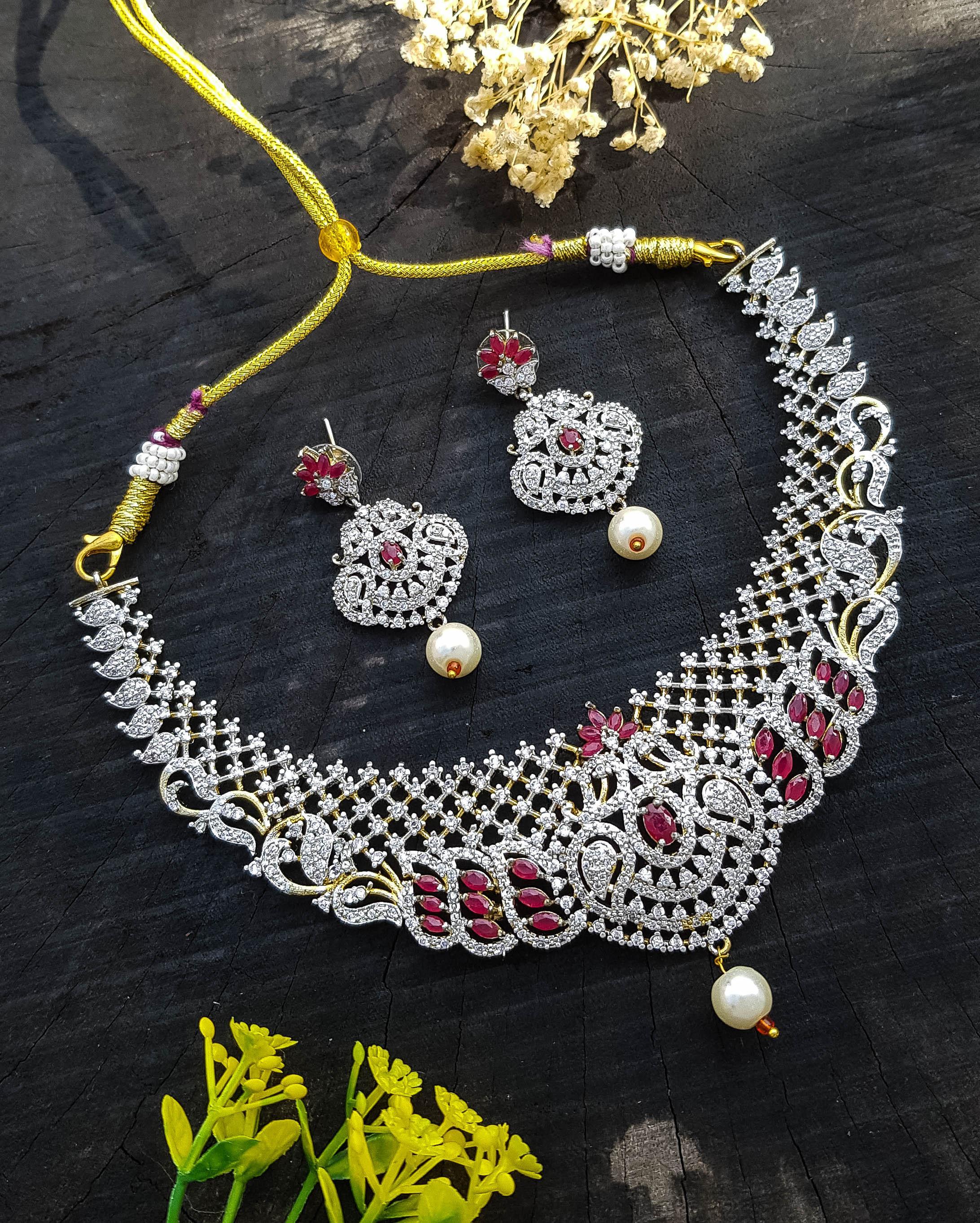 Griiham Cz Necklace Sets Buy GRIIHAM Premium Gold Plated Designer