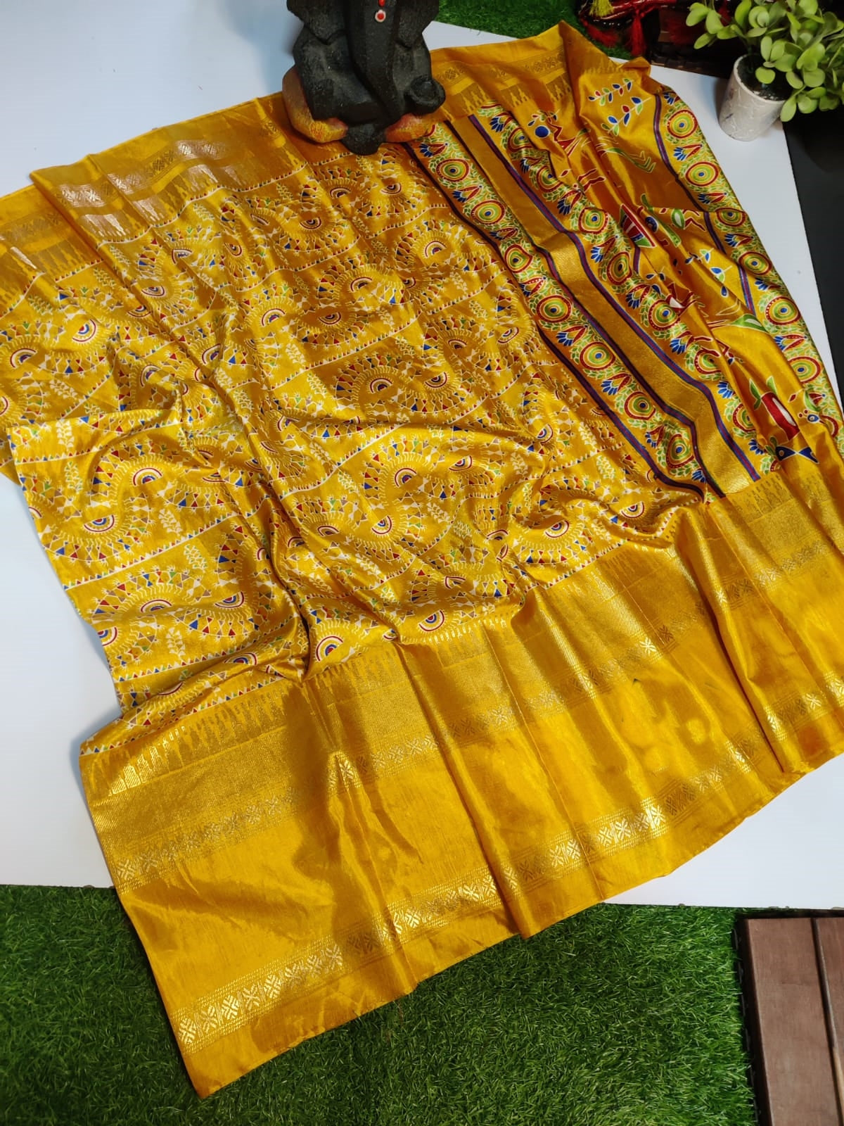 Dola Semi-silk Saree with foil Print all over Saree 20914N