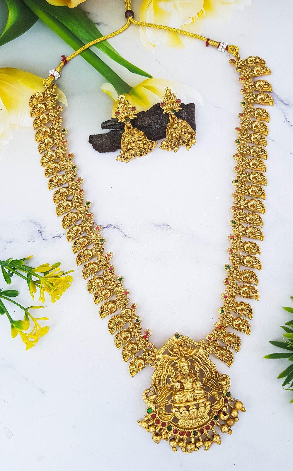 Gold Jewelry Simple Long Necklace For Saree Buy Gold Plated