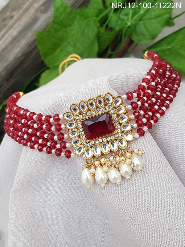 Gold Plated Choker Chic Necklace set with crystal mala – Griiham