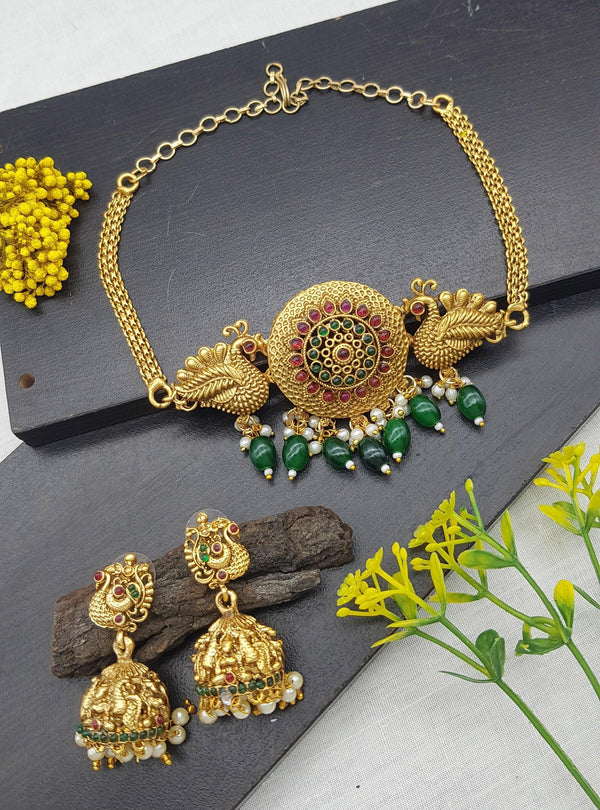 Buy Gold Plated Choker Necklace set online by Griiham