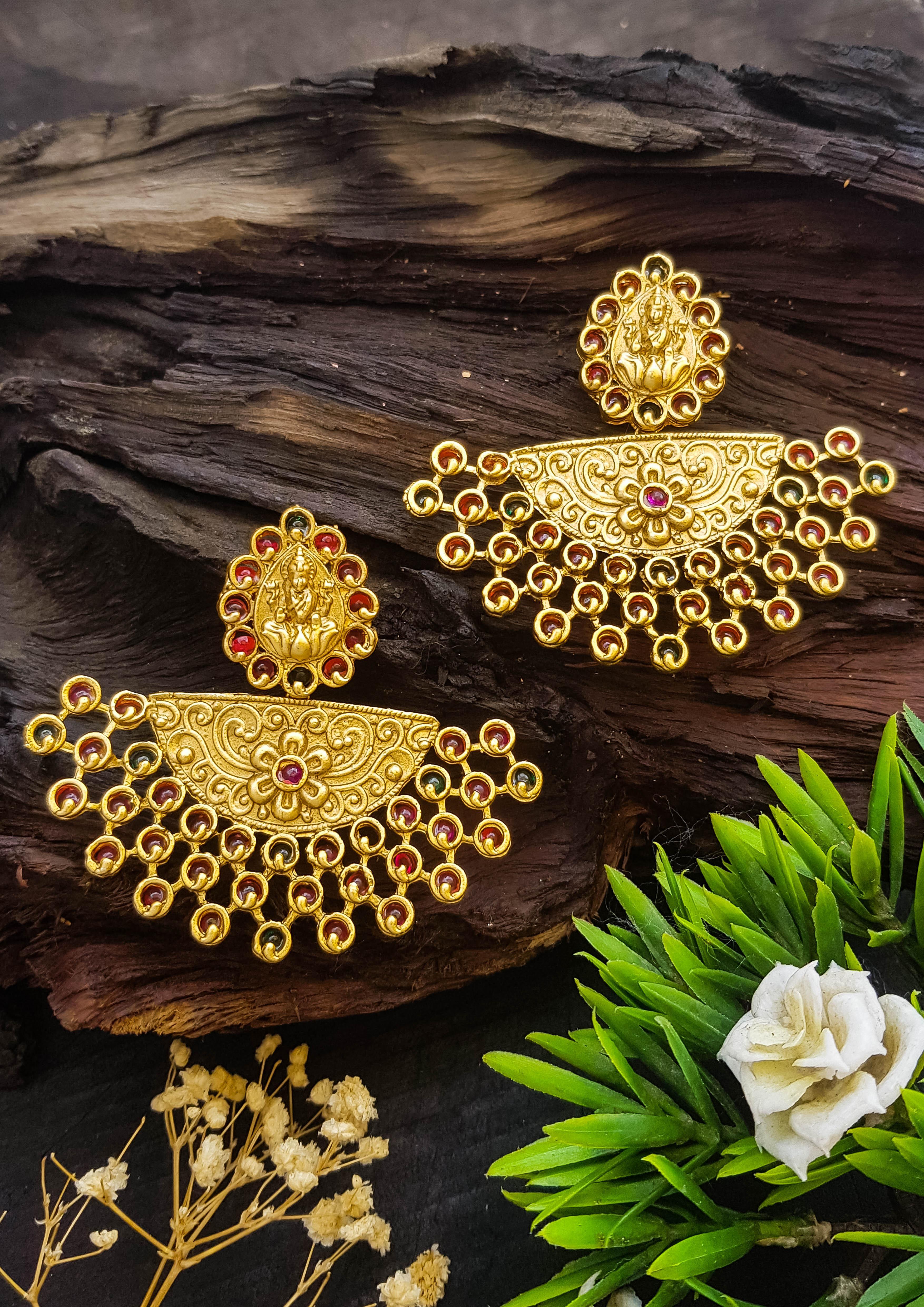Gold Plated Gold Earrings Designs Bridal Bridal Gold Plated Temple
