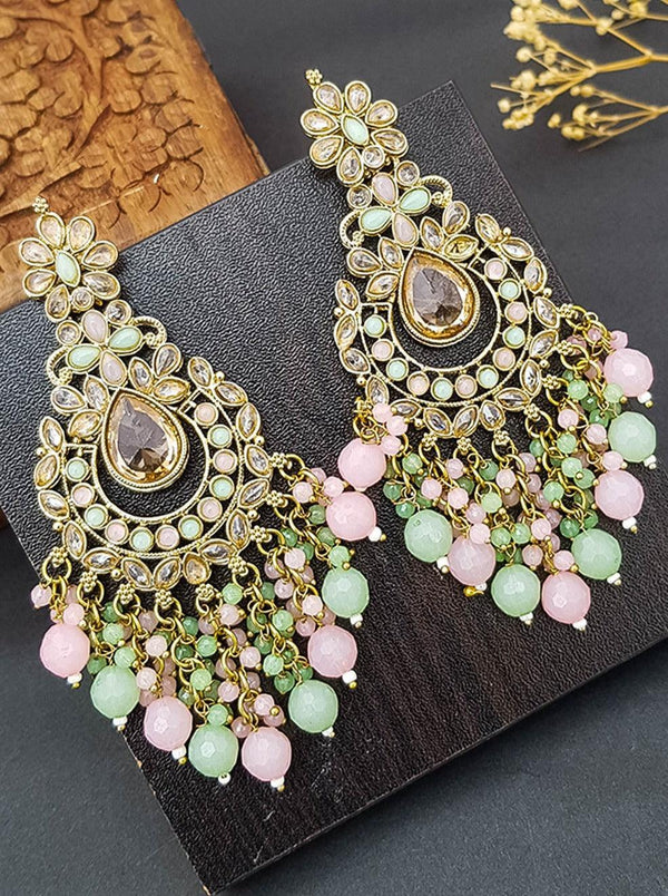 Chandbali Earrings Heavy Earrings And Maang Tikka Gold Plated