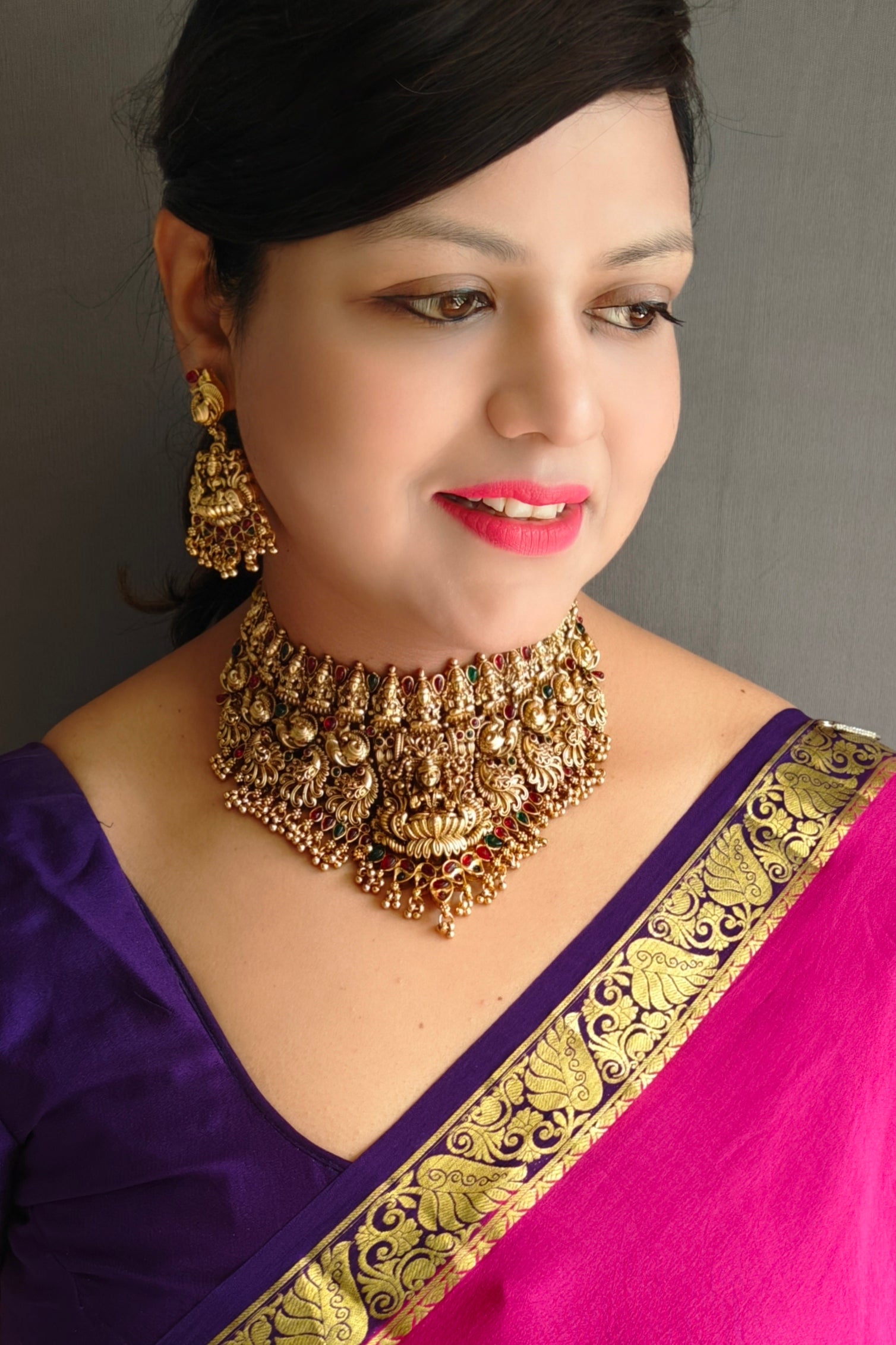 Bridal Choker Necklace With Earrings Buy Gold Plated Choker