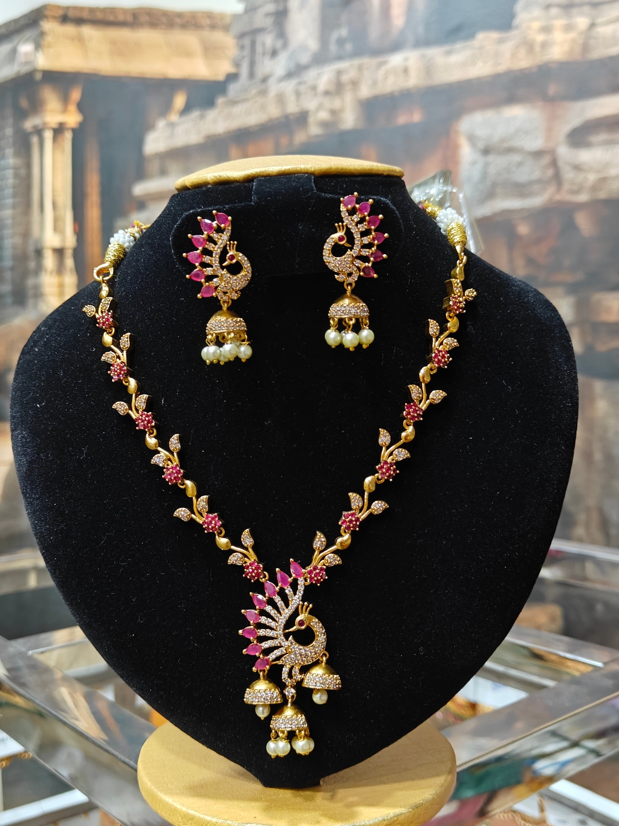 Gold Cz Latest Cz Stone Necklace Designs Buy Gold Plated Imitation