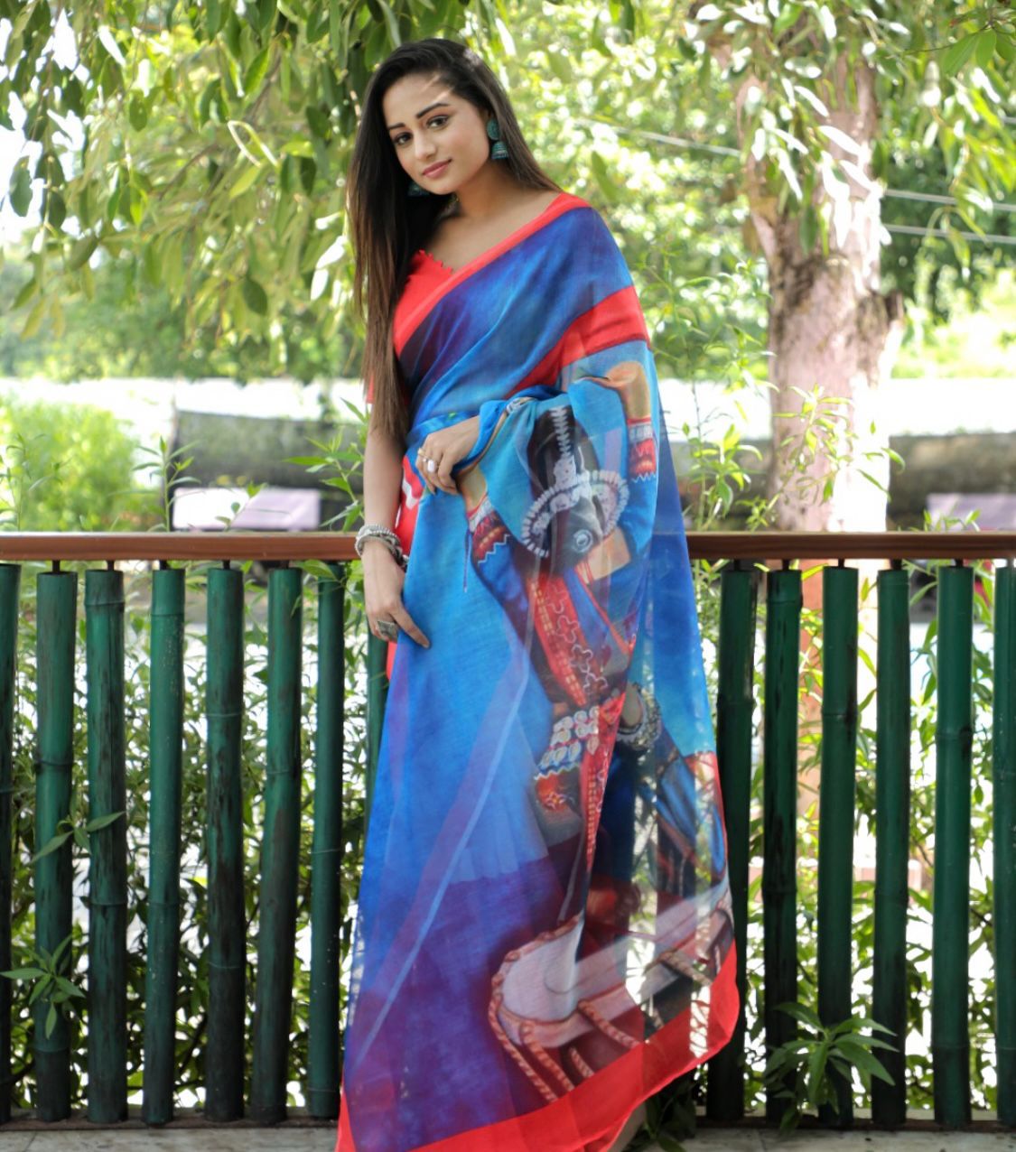 Mono-cotton sarees with all DURGA PUJA PRINT 17534N