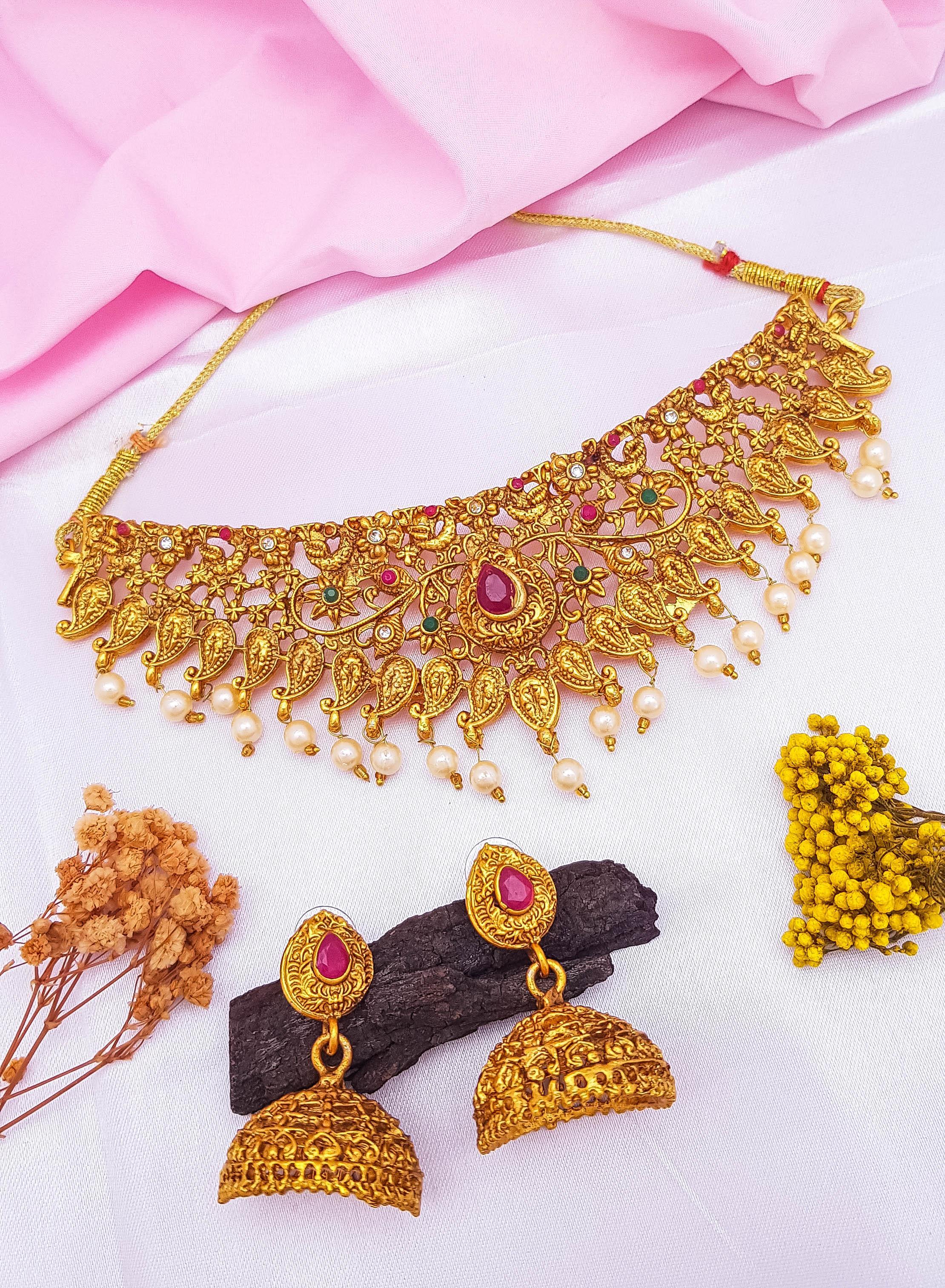 Bridal Necklace New Gold Choker Design Gold Choker Gold Necklace