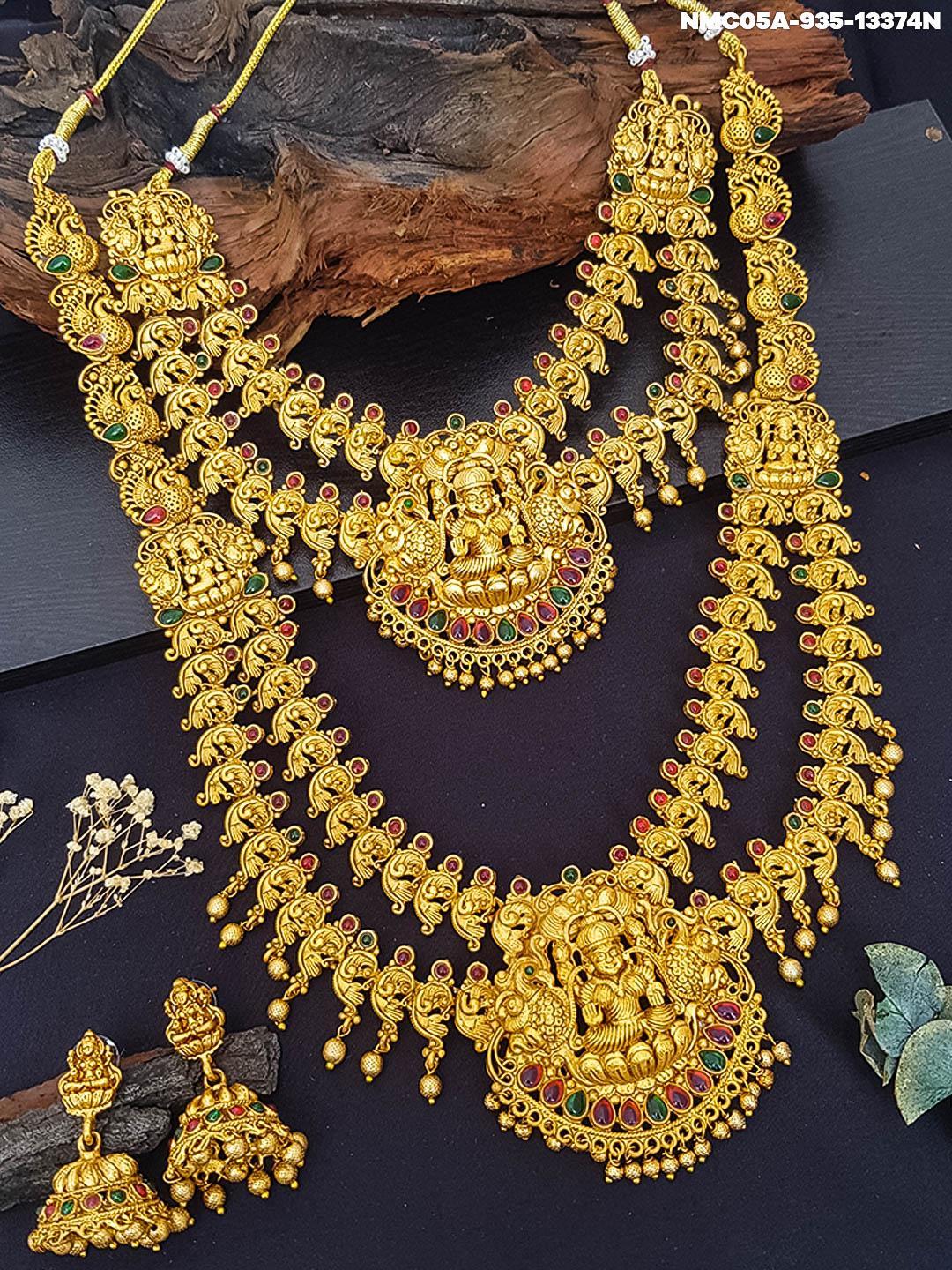 Premium Gold Finish Bridal Necklace Set Combo – Griiham