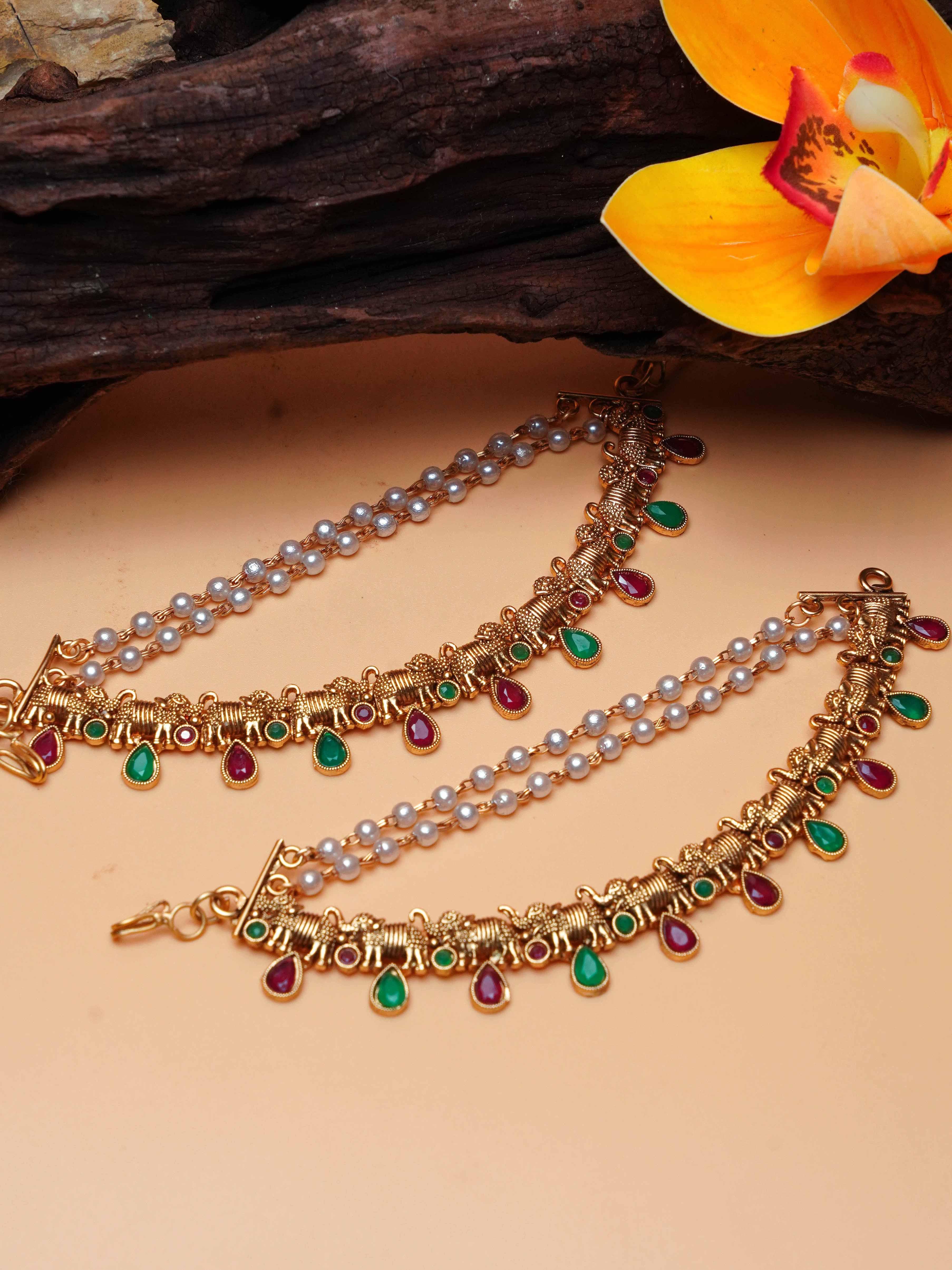 Champa Saralu New Designs Gold Ear Chain Champaswaralu Models