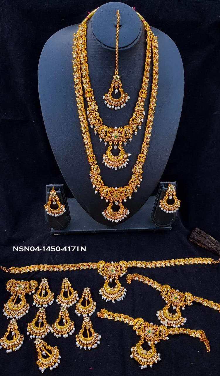 Long Haram Necklace Combo Jewellery Set Online Shopping Real Gold