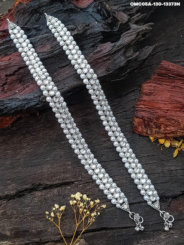 Premium White Gold Finish Delicate Designer Anklet /Payal 13373N