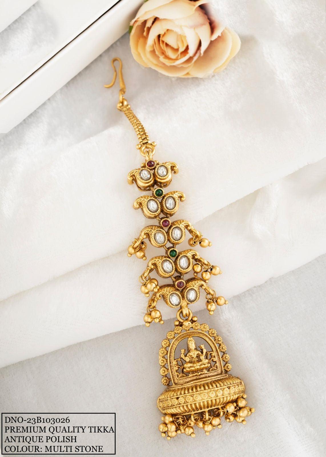 Buy Gold Plated Kemp Maang Tikka online by Griiham