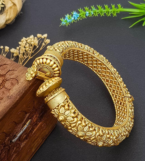 Rajwadi Gold Plated single designer Bangle/Kada with screw – Griiham