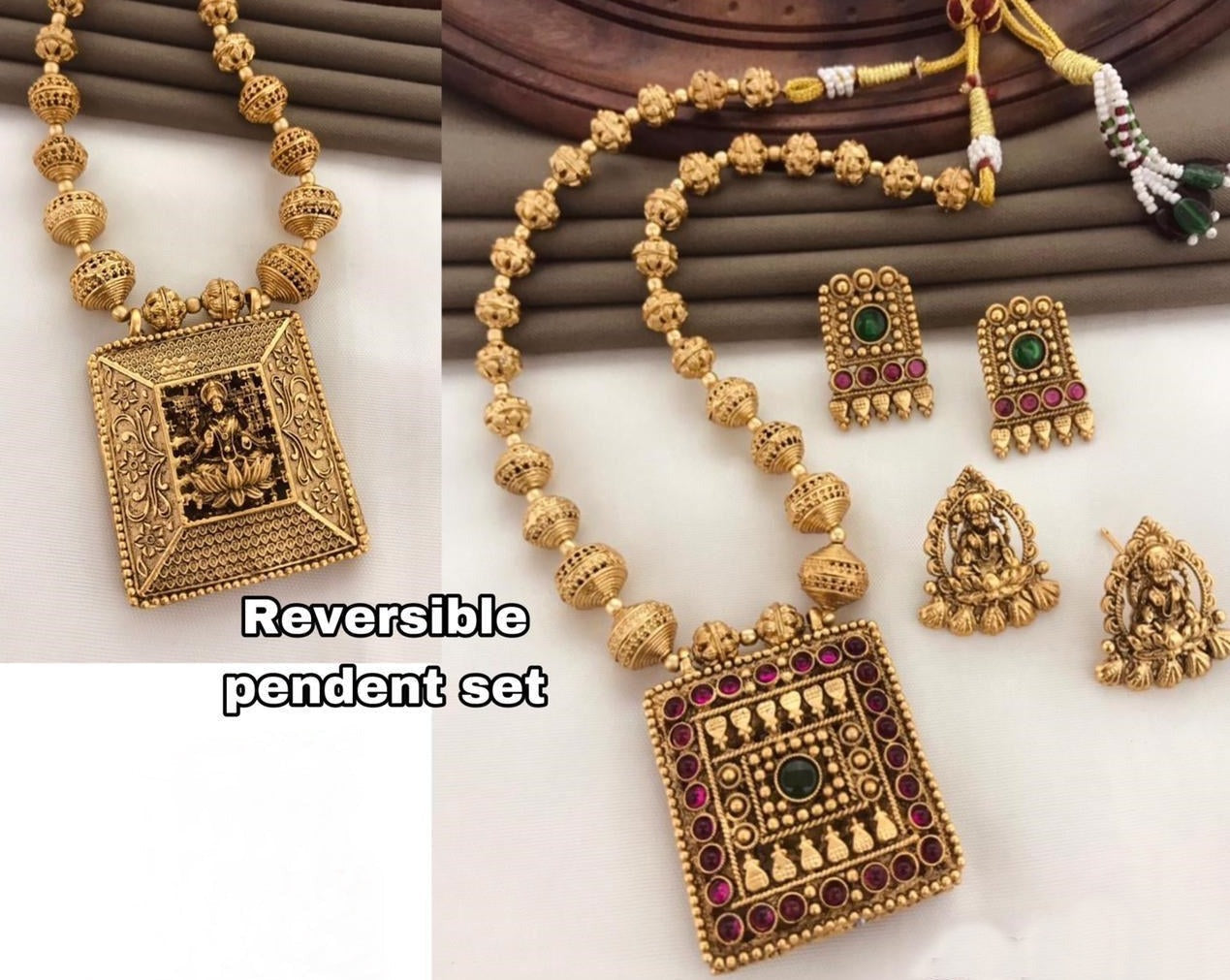 Reversible Pendant Set with AD Stones 14138N