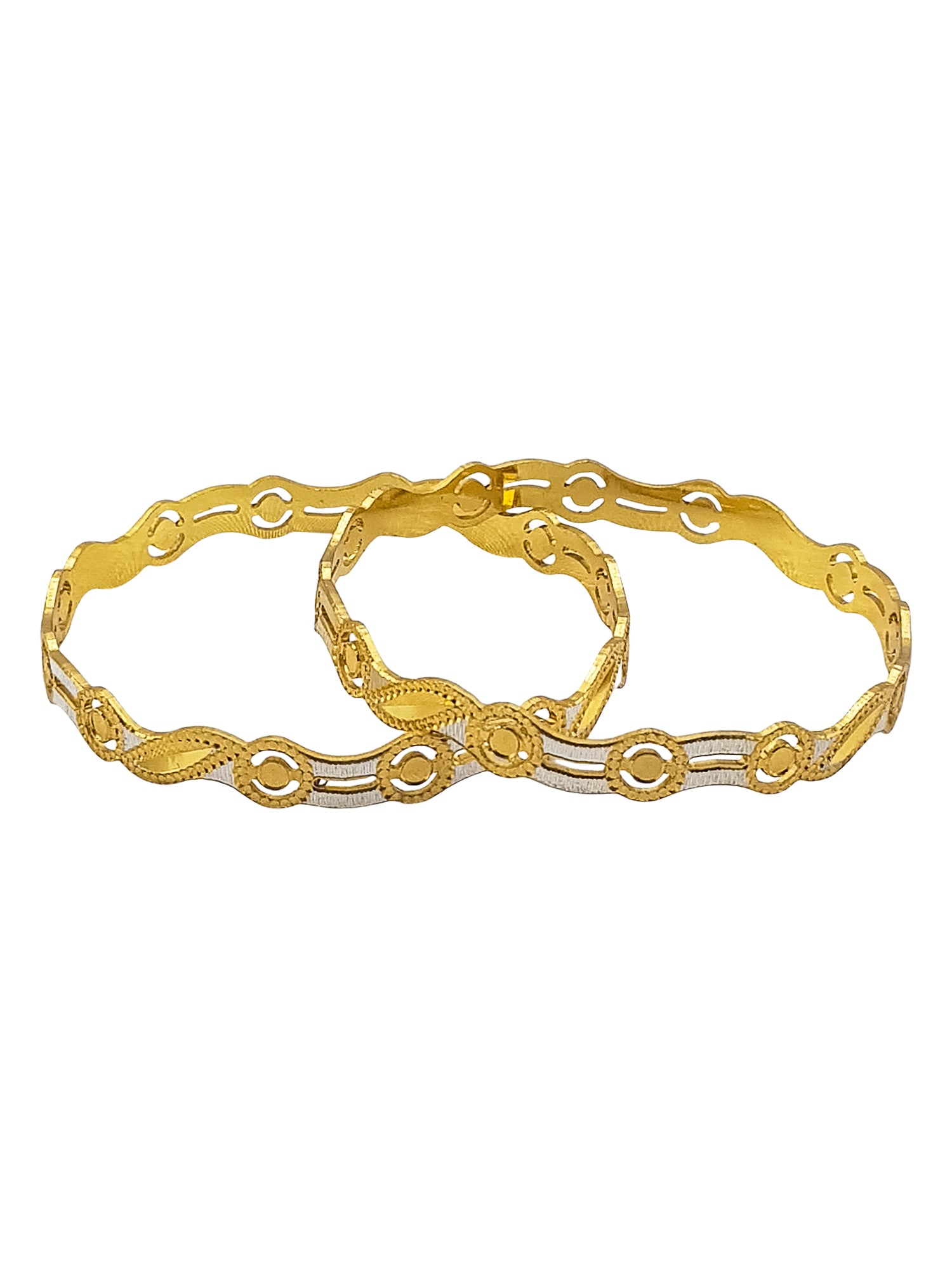 Italian Light weight White gold and Gold Mix Brass bangles with gold plating