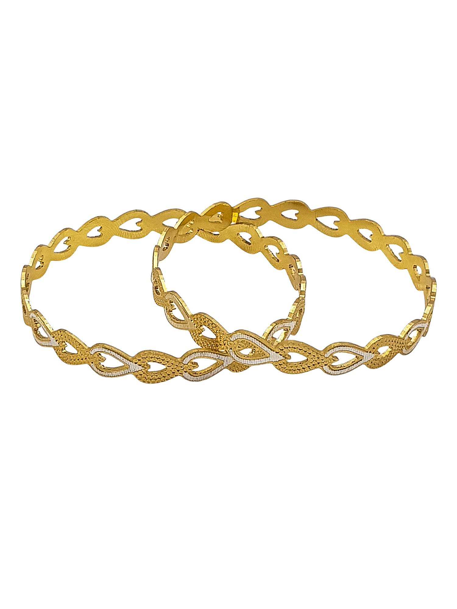 Italian Light weight White gold and Gold Mix Brass bangles with gold plating