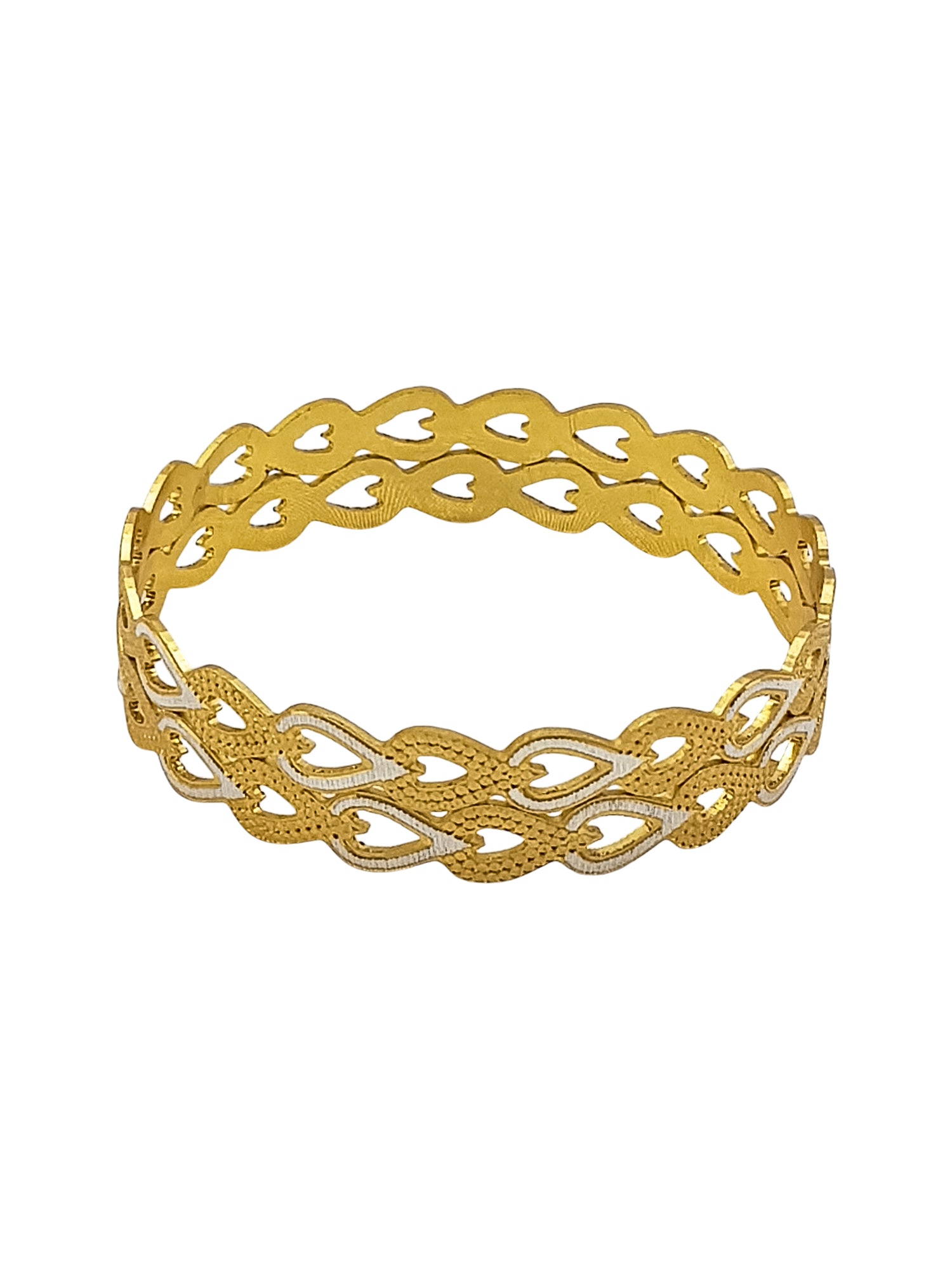 Italian Light weight White gold and Gold Mix Brass bangles with gold plating