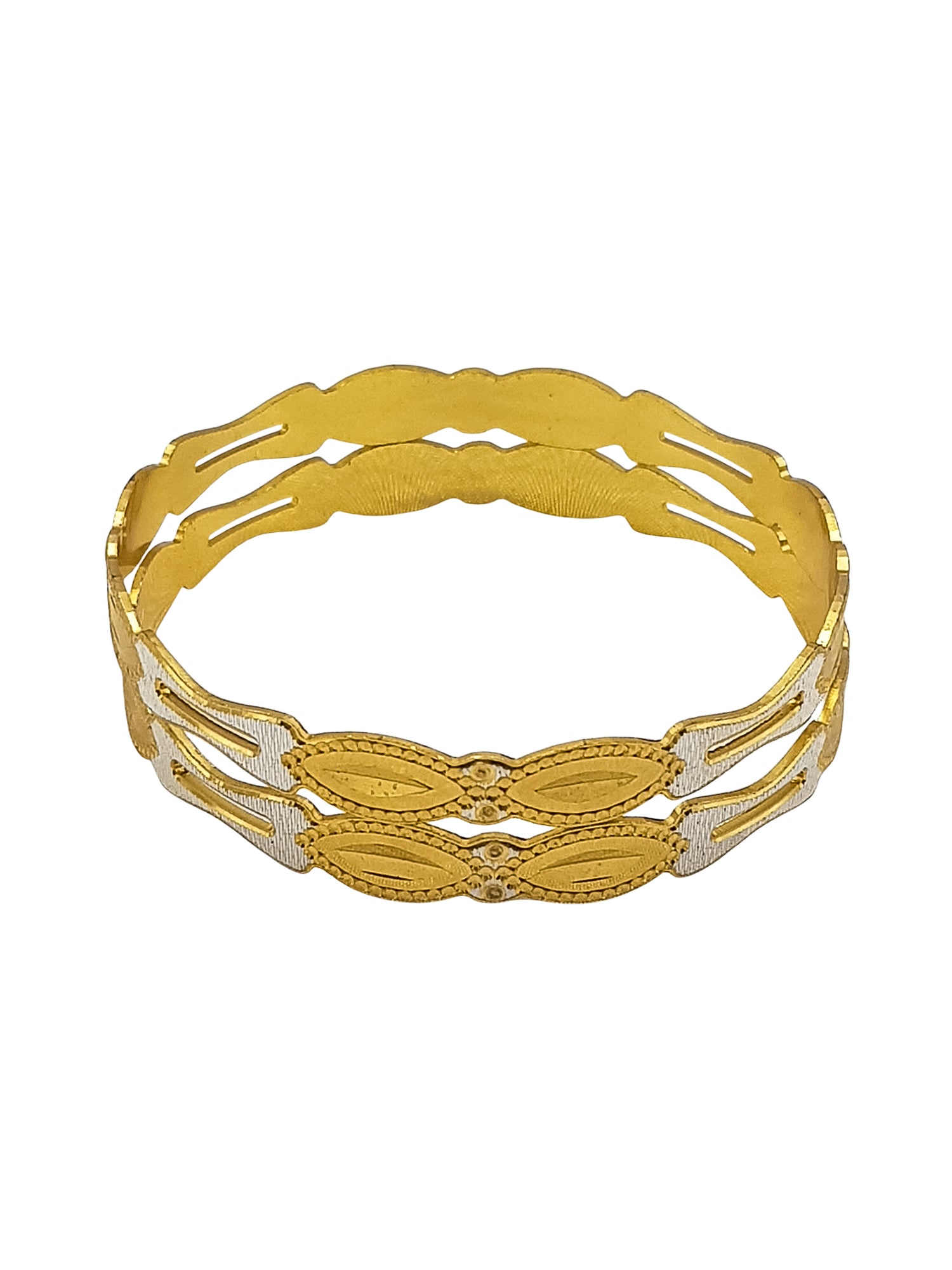 Italian Light weight White gold and Gold Mix Brass bangles with gold plating