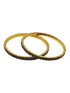 Italian Light Gold Brass bangles with gold plating and black stones