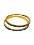Italian Light Gold Brass bangles with gold plating and black stones