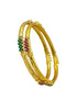 Italian Light Gold Brass bangles with gold plating Multicolor stones