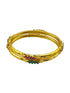 Italian Light Gold Brass bangles with gold plating Multicolor stones