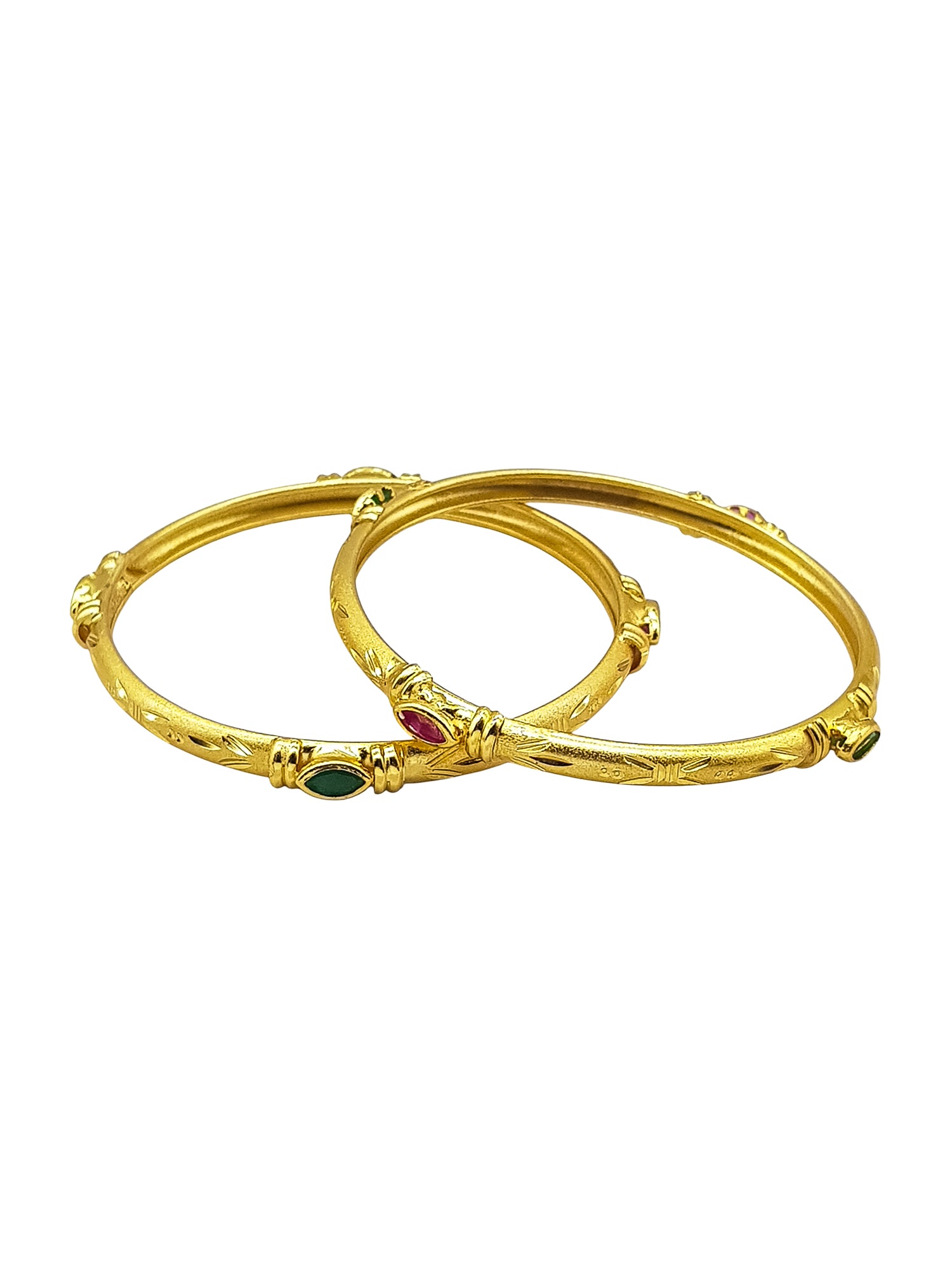 Italian Light Gold Brass bangles with gold plating