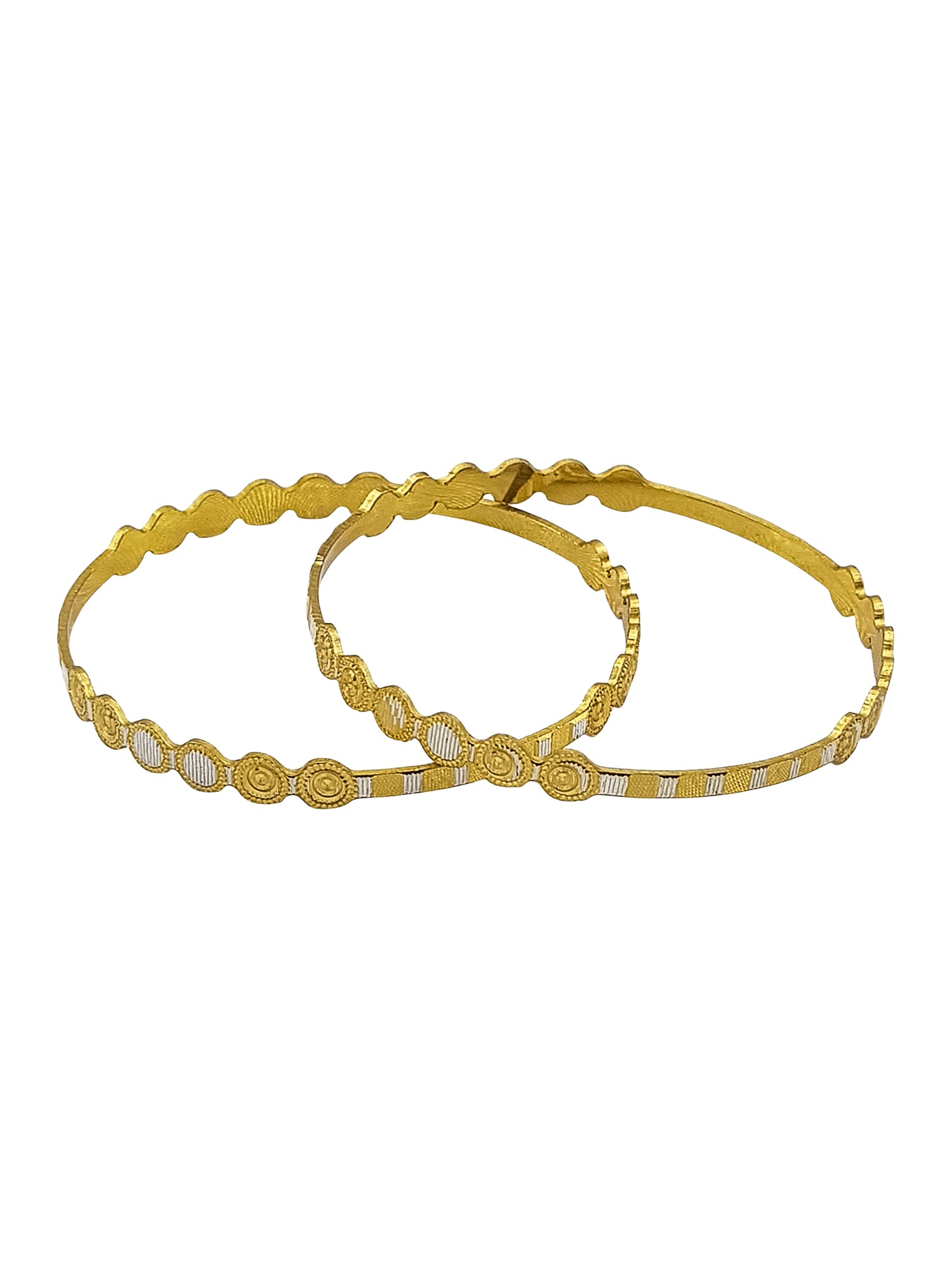 Italian Light weight White gold and Gold Mix Brass bangles with gold plating