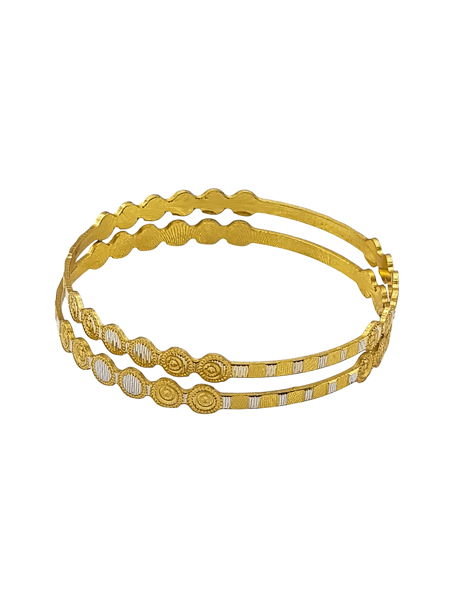 Italian Light weight White gold and Gold Mix Brass bangles with gold plating