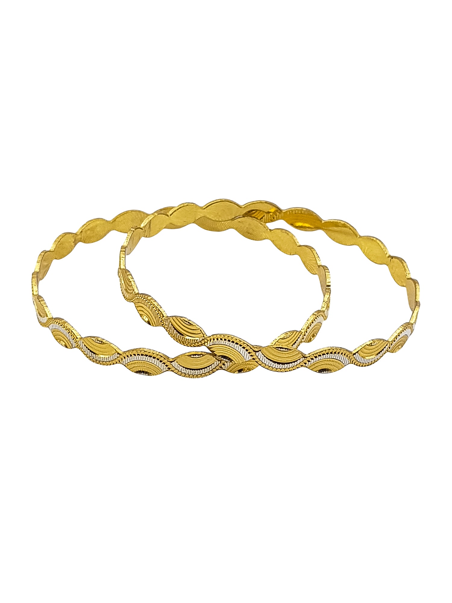 Italian Light weight White gold and Gold Mix Brass bangles with gold plating