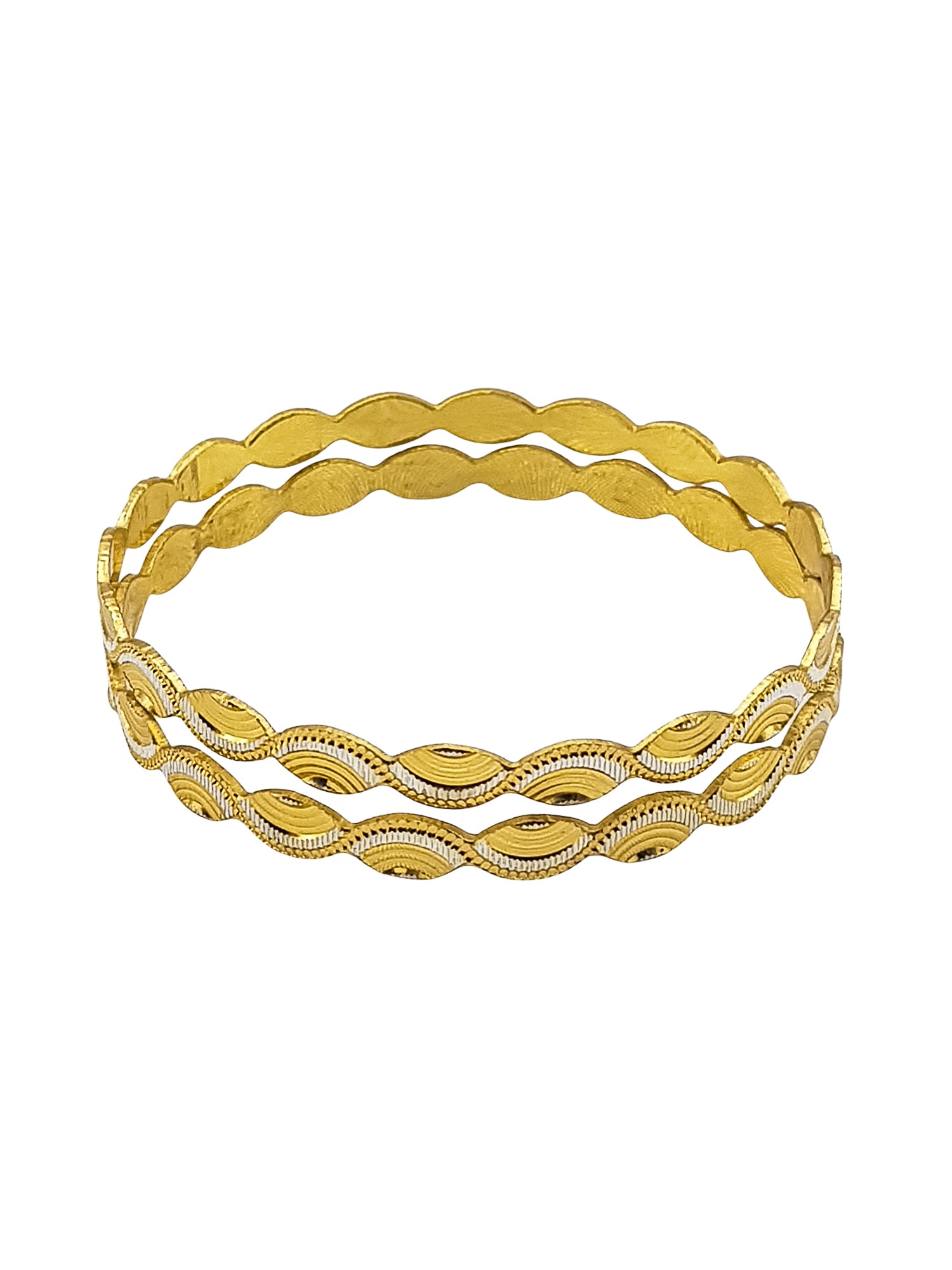 Italian Light weight White gold and Gold Mix Brass bangles with gold plating
