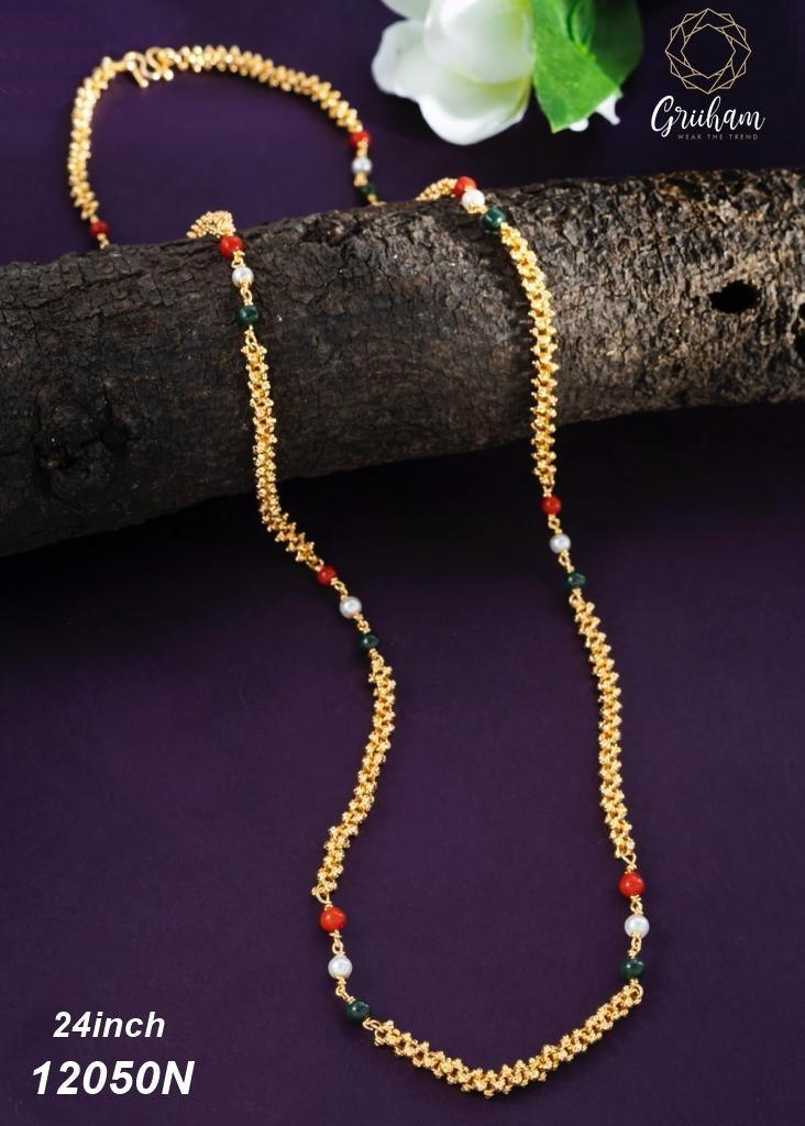 1 gm Micro gold plated 1 Line designer 24 inches Chain 12050N - Griiham