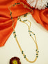 1 gm Micro gold plated 2 Line designer 30 inches chain with green beads 10651N - Griiham