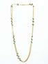 1 gm Micro gold plated 2 Line designer 30 inches chainwith green beads 10666N