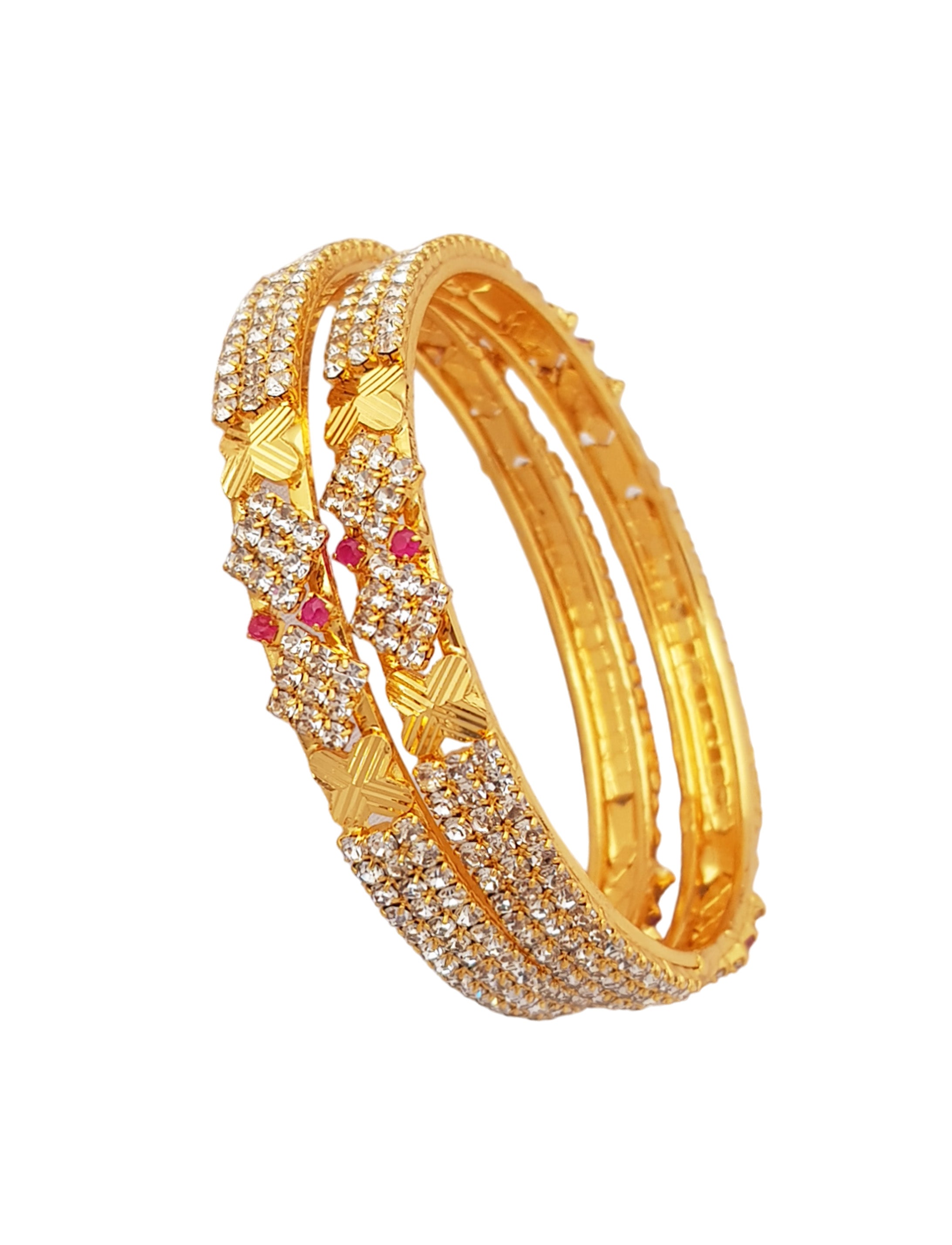1 gram gold plated Bangle set of 2 18875A