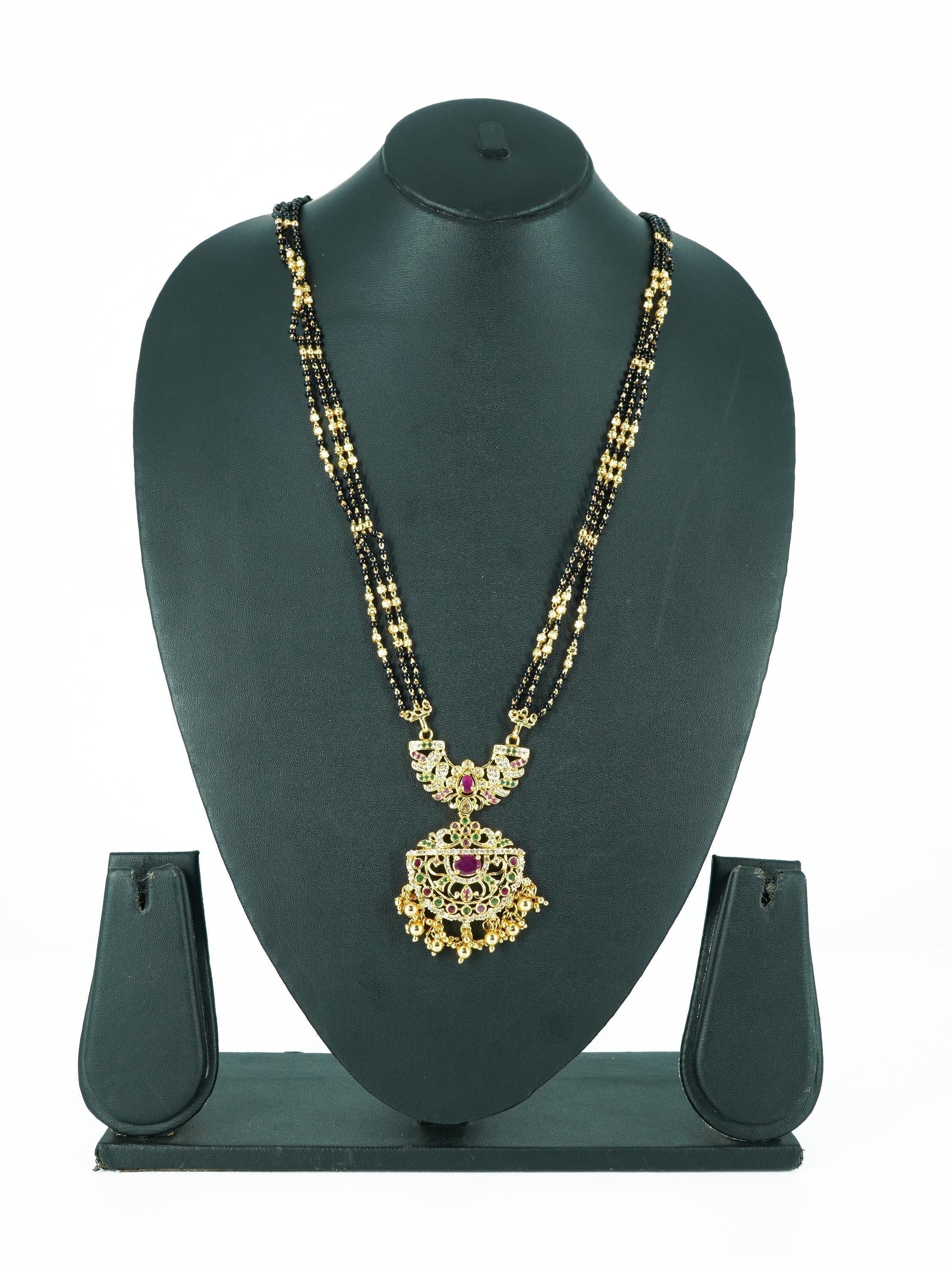 1 gram microgold plated Mangalsutra 30 inches 16220N - Griiham