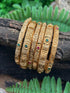 Multicolor Gold plated antique bangles set of 6 bangles  0825
