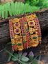 Multicolor Gold plated antique bangles set of 6 bangles  0825