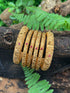 Multicolor Gold plated antique bangles set of 6 bangles  0825