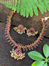 Premium Gold Plated Ruby Color short necklace Set