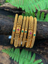 Multicolor Gold plated antique bangles set of 6 bangles  0825
