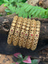 Multicolor Gold plated antique bangles set of 6 bangles