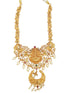 Premium Necklace set Matt Gold Finish Real AD Stone Laxmi Short Necklace Set