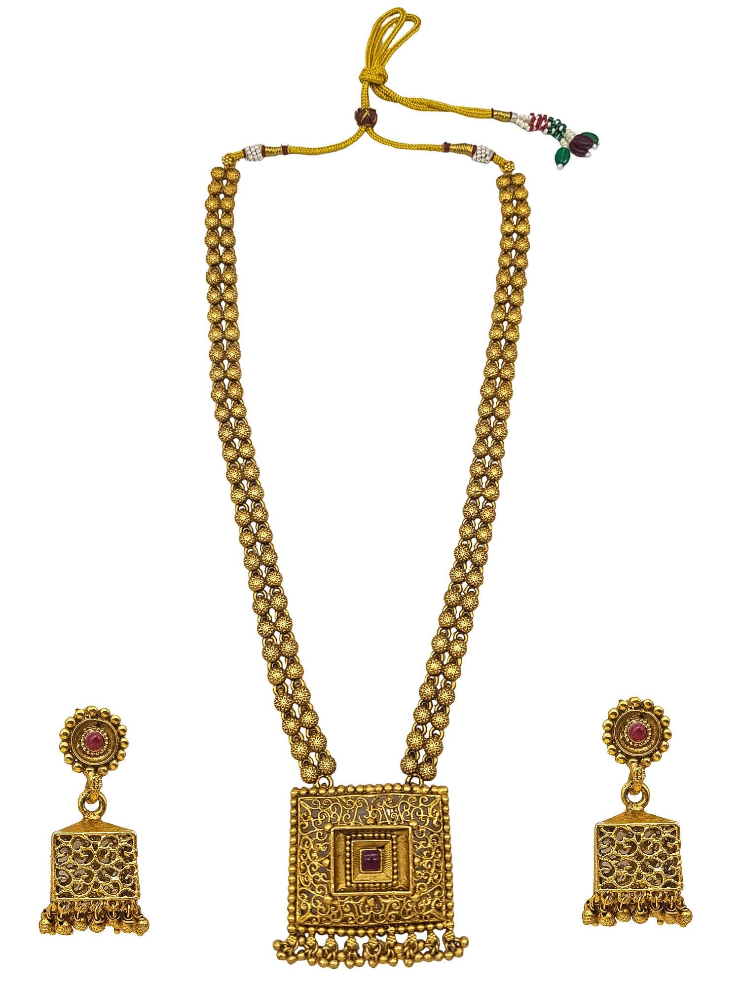 Gold Plated Exclusive Laxmi Long Necklace Set