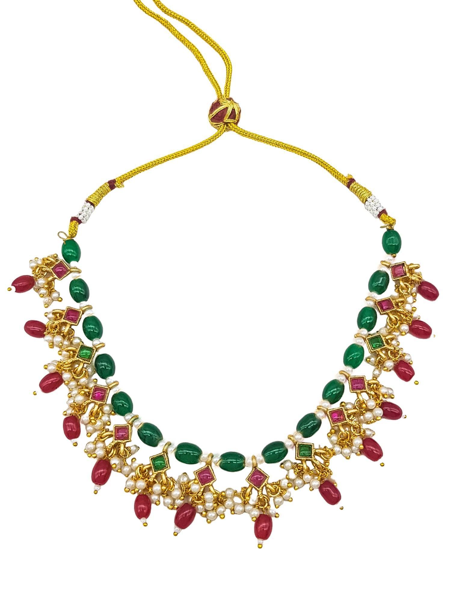 Premium Gold Plated AD Stones Necklace Set