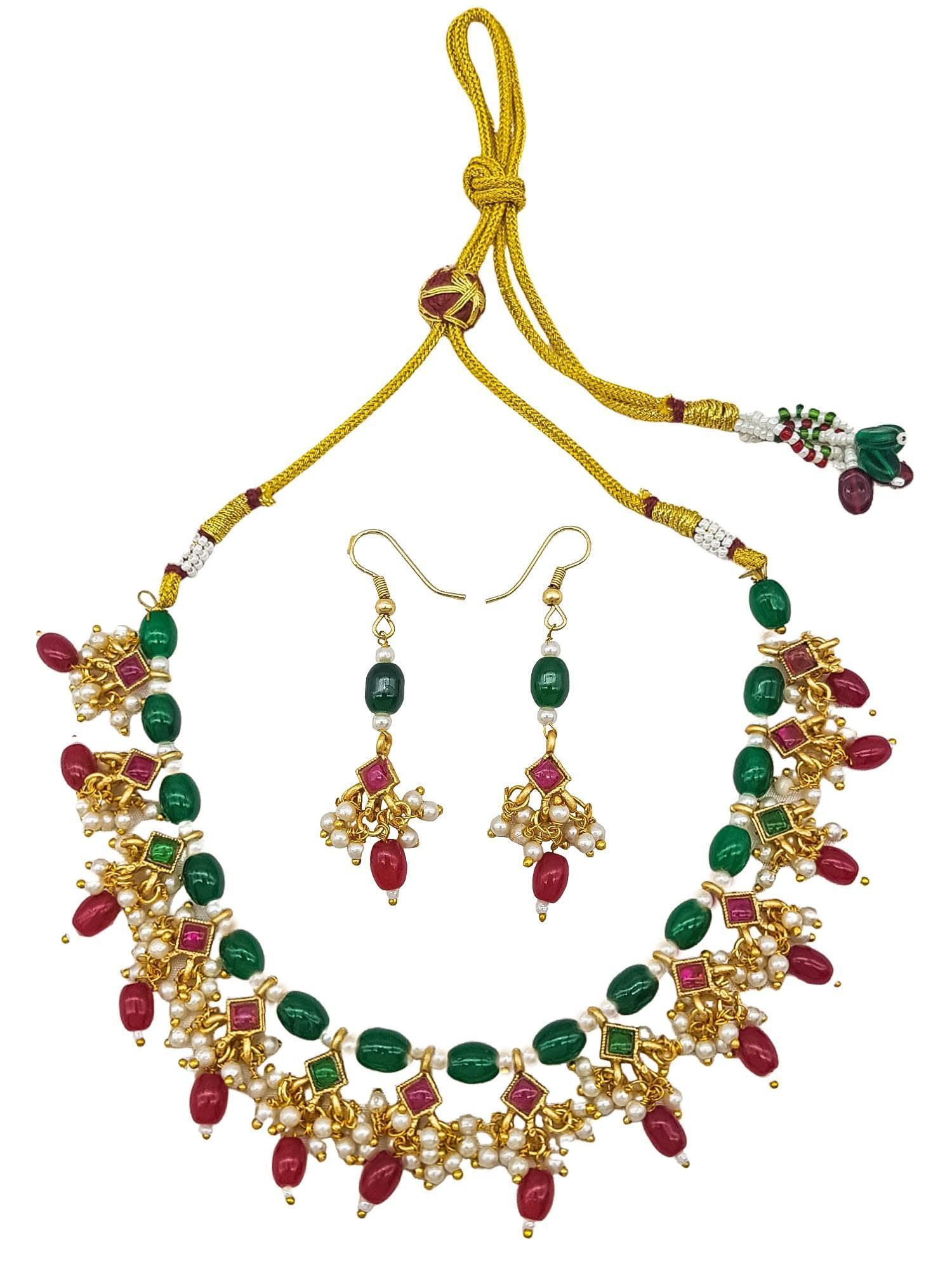 Premium Gold Plated AD Stones Necklace Set